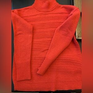 mock neck knit red sweater